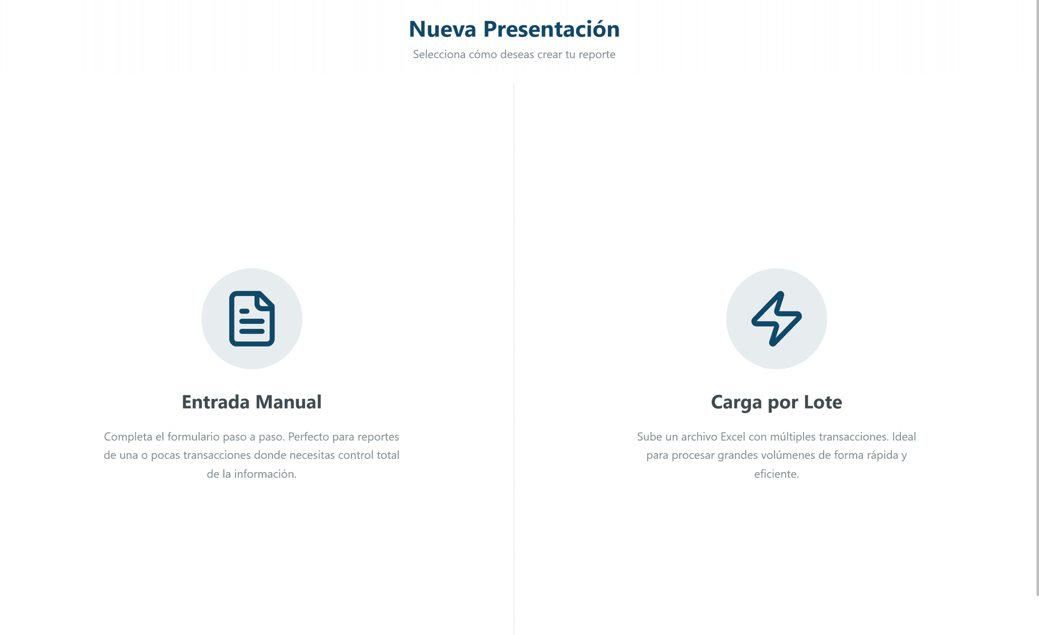 Carga Manual o por Lote